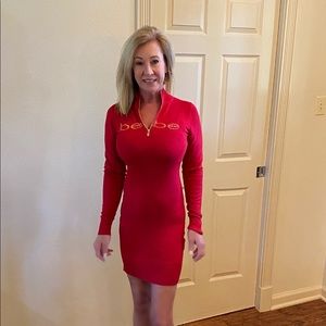 Red long sleeve dress by Bebe
